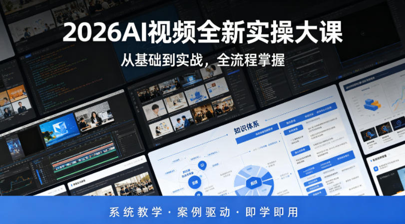2026AI视频全新实操大课，从基础到实战，全流程掌握，系统教学·案例驱动·即学即用-赛德副业库
