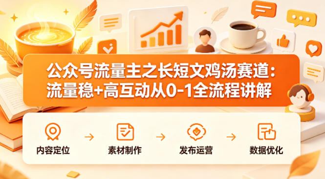 公众号流量主之长短文鸡汤赛道，流量稳+高互动，从0-1全流程讲解-赛德副业库