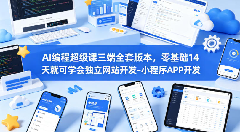 AI编程超级课三端全套版本,零基础14天就可学会独立网站开发-小程序APP开发-赛德副业库