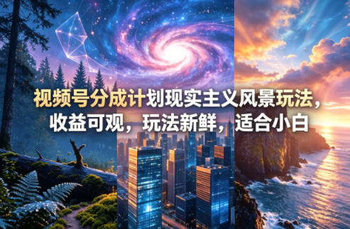 视频号分成计划现实主义风景玩法,收益可观,玩法新鲜,适合小白-赛德副业库