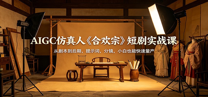 AIGC仿真人《合欢宗》短剧实战课:从剧本到后期,提示词,分镜,小白也能快速量产-赛德副业库