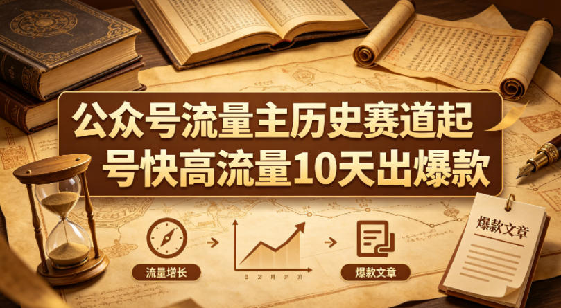 公众号流量主之历史赛道，起号快+高流量，10天就能出爆款！-赛德副业库