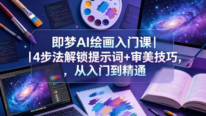 即梦AI绘画入门课|4步法解锁提示词+审美技巧,从入门到精通-赛德副业库