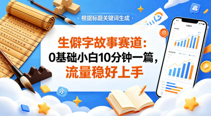 公众号流量主——生僻字故事赛道,流量稳,好上手,0基础小白也能10分钟一篇-赛德副业库