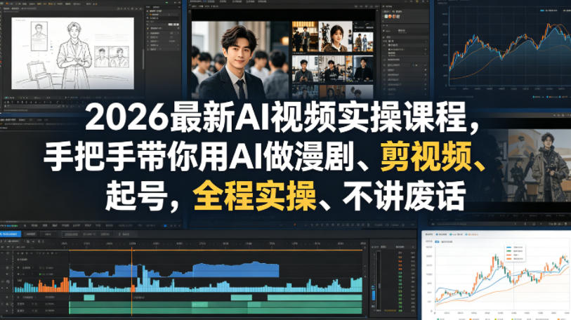 2026最新AI视频实操课程，手把手带你用AI做漫剧、剪视频、起号，全程实操、不讲废话-赛德副业库