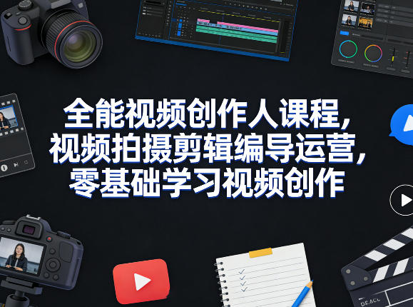 全能视频创作人课程,视频拍摄剪辑编导运营,零基础学习视频创作(更新2026年4月)-赛德副业库