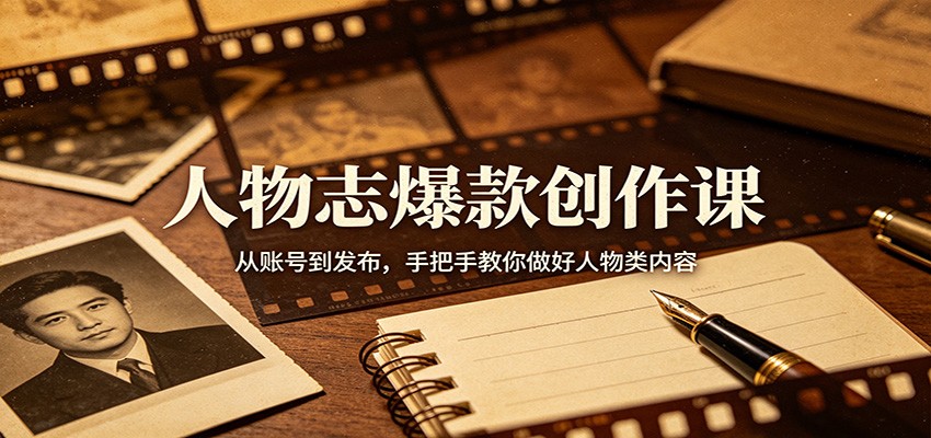 人物志爆款创作课:从账号到发布,手把手教你做好人物类内容-赛德副业库