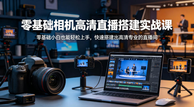 零基础相机高清直播间搭建实战课,小白也能轻松上手,快速搭建出高清专业的直播间-赛德副业库