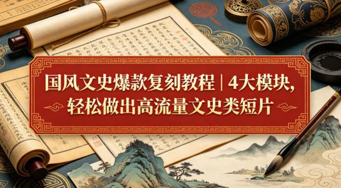 国风文史爆款复刻教程|4大模块,轻松做出高流量文史类短片-赛德副业库