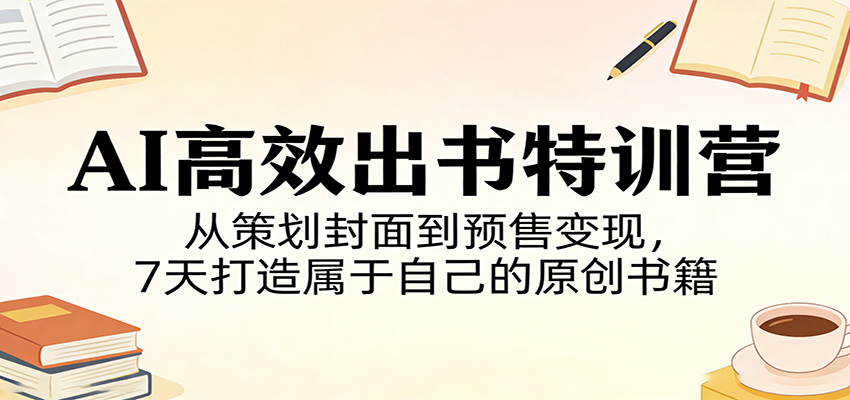 AI高效出书特训营：从策划封面到预售变现，7天打造属于自己的原创书籍-赛德副业库