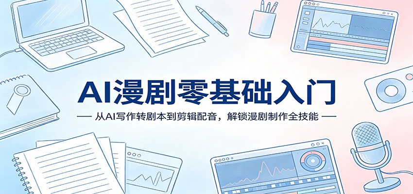 AI漫剧零基础入门：从AI写作转剧本到剪辑配音，解锁漫剧制作全技能-赛德副业库