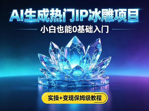 AI生成热门ip冰雕项目，小白也能0基础入门，实操+变现保姆级教程-赛德副业库