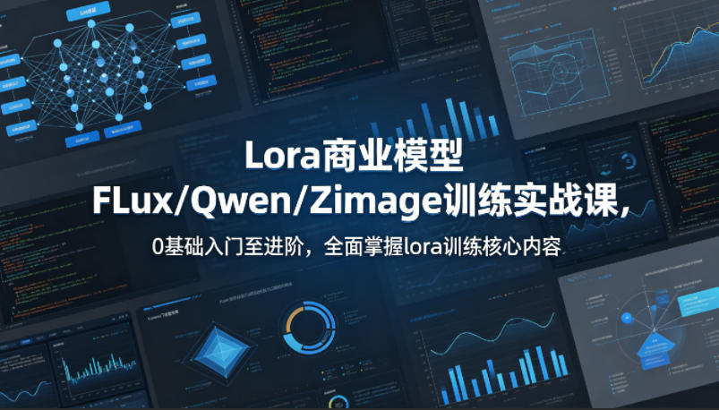 系统性学习Lora商业模型FLux／Qwen／Zimage训练实战课，0基础入门至进阶，全面掌握lora训练核心内容-赛德副业库