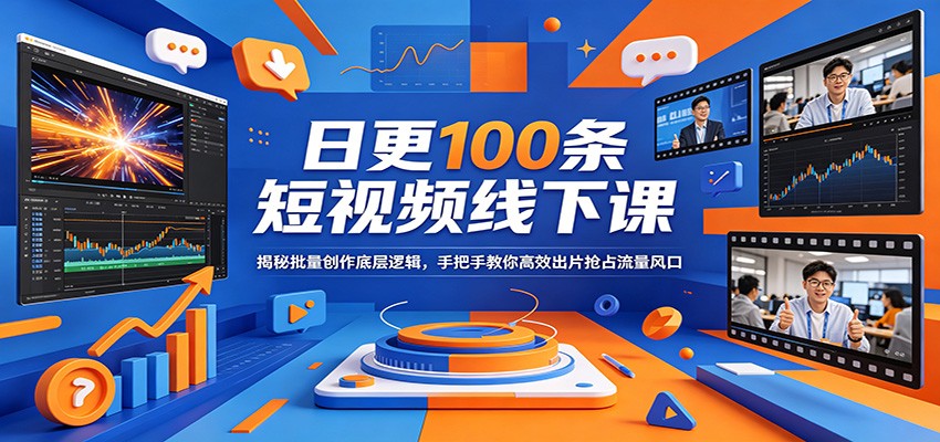 日更100条短视频线下课:揭秘批量创作底层逻辑,手把手教你高效出片抢占流量风口-赛德副业库
