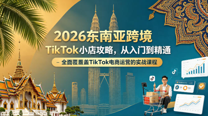 2026东南亚跨境TikTok小店攻略，从入门到精通、全面覆盖TikTok电商运营的实战课程（更新4月）-赛德副业库