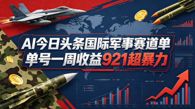 AI今日头条国际军事赛道，单号一周收益921，超暴力-赛德副业库