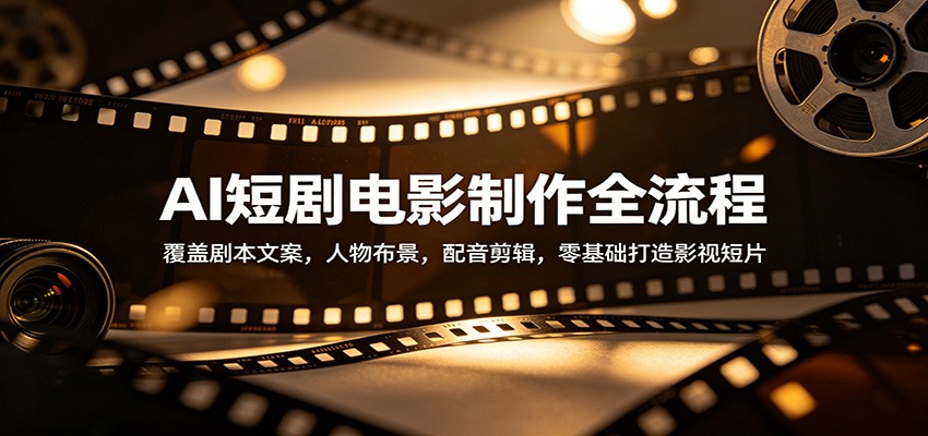 AI短剧电影制作全流程:覆盖剧本文案,人物布景,配音剪辑,零基础打造影视短片-赛德副业库