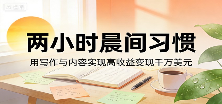 付费文章:两小时晨间习惯,用写作与内容实现高收益变现千万美元-赛德副业库