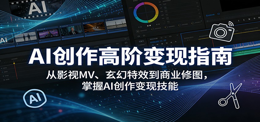 AI创作高阶变现指南：从影视MV、玄幻特效到商业修图，掌握AI创作变现技能-赛德副业库