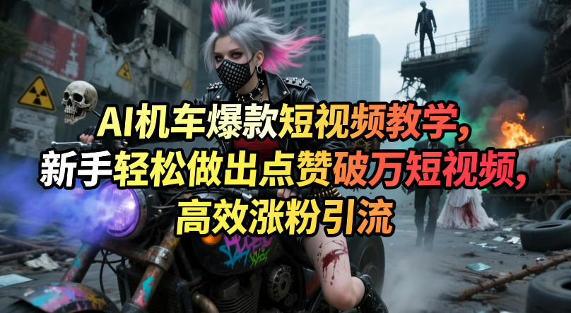 AI机车爆款短视频教学,新手轻松做出点赞破万短视频,高效涨粉引流-赛德副业库