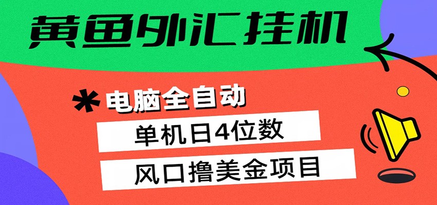 黄鱼外汇挂机：全自动赚美金、自动交易、风口项目-赛德副业库