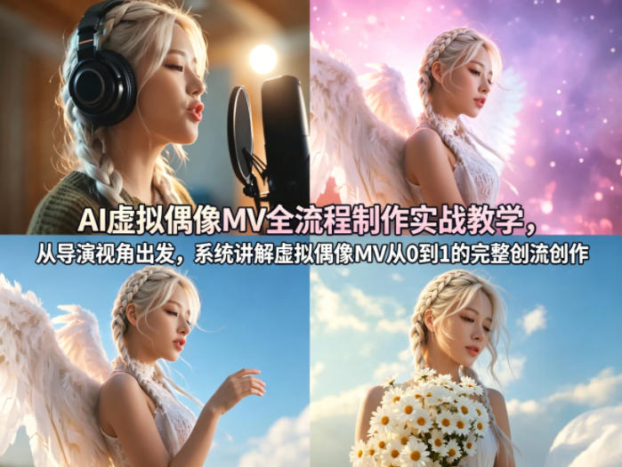 AI虚拟偶像MV全流程制作实战教学，从导演视角出发，系统讲解虚拟偶像MV从0到1的完整创作流程-赛德副业库