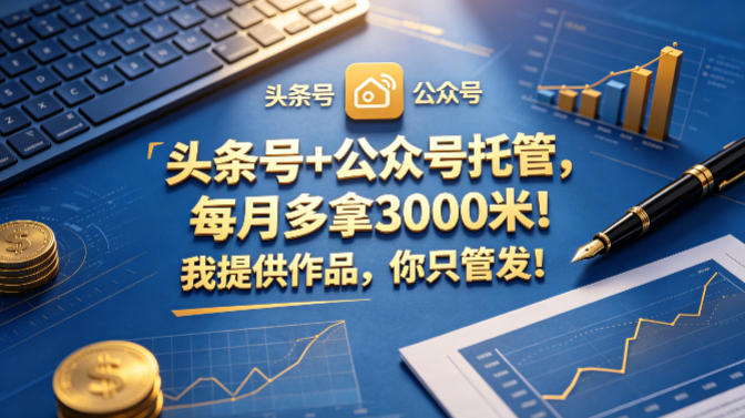 头条号+公众号托管,每月多拿3000米!我提供作品,你只管发!【揭秘】-赛德副业库