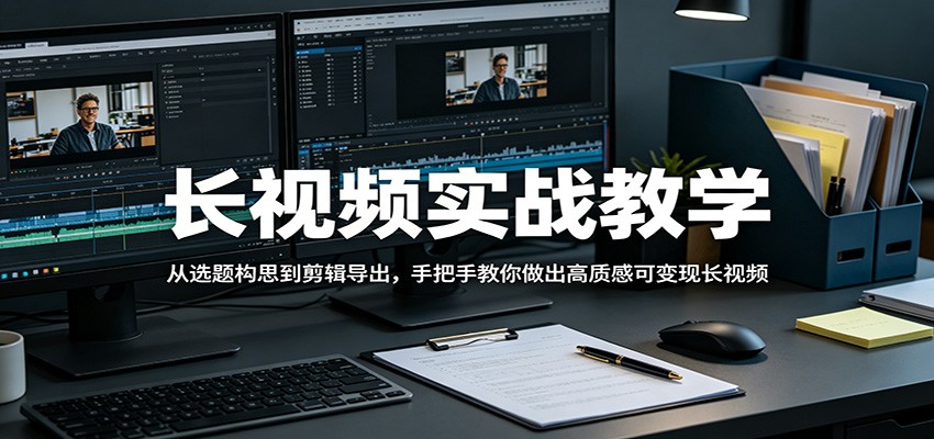长视频实战教学，从选题构思到剪辑导出，手把手教你做出高质感可变现长视频-赛德副业库