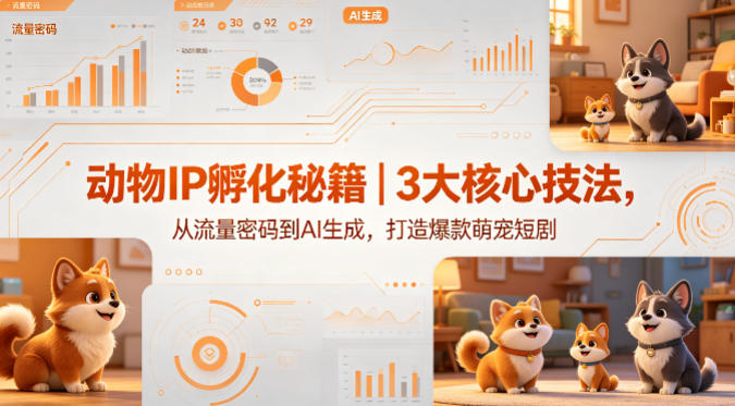 动物IP孵化秘籍|3大核心技法,从流量密码到AI生成,打造爆款萌宠短剧-赛德副业库