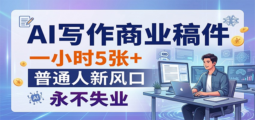 AI写作商业稿件,一小时5张+,普通人新风口,永不失业-赛德副业库