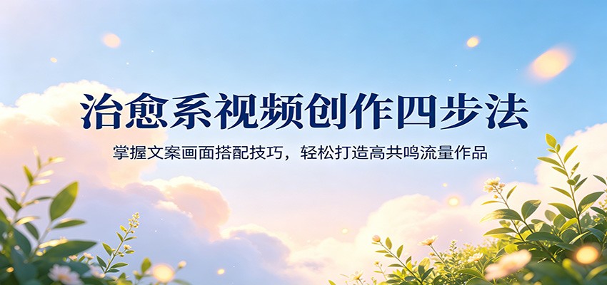 治愈系视频创作四步法:掌握文案画面搭配技巧,轻松打造高共鸣流量作品-赛德副业库