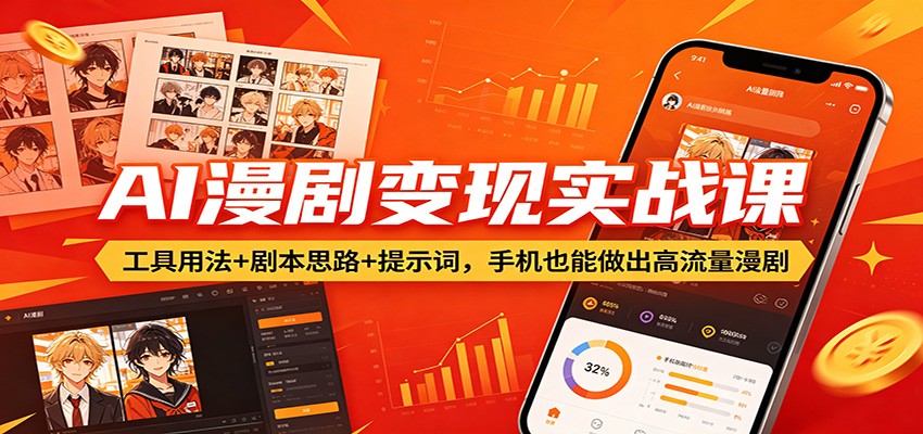 AI漫剧变现实战课：工具用法+剧本思路+提示词，手机也能做出高流量漫剧-赛德副业库