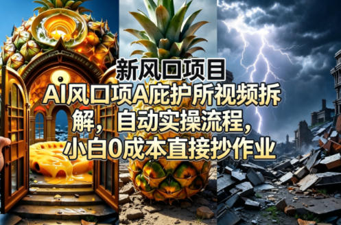 新风口项目AI庇护所视频拆解，自动实操流程，小白0成本直接抄作业-赛德副业库