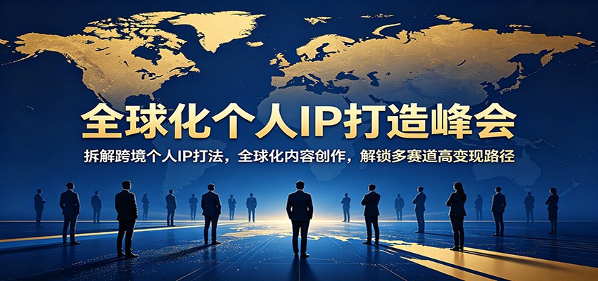 全球化个人IP打造峰会：拆解跨境个人IP打法，全球化内容创作，解锁多赛道高变现路径-赛德副业库