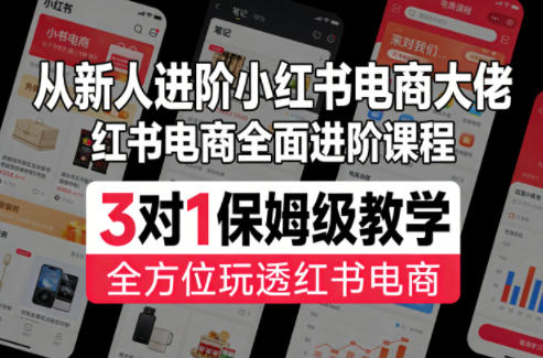 从新人进阶小红书电商大佬，红书电商全面进阶课程，3对1保姆级教学，全方位玩透红书电商-赛德副业库