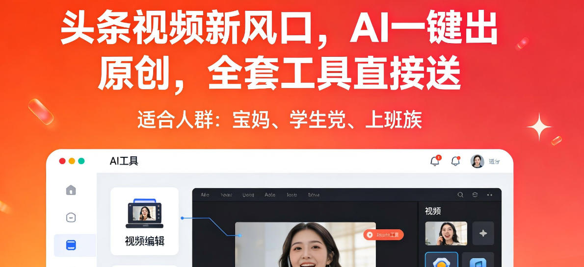 头条视频新风口，AI一键出原创，全套工具直接送，人人可做，有手就行【揭秘】-赛德副业库