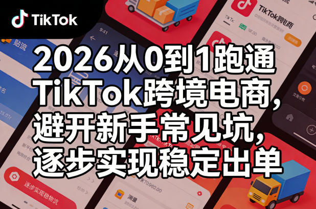 2026从0到1跑通TikTok跨境电商,避开新手常见坑,逐步实现稳定出单-赛德副业库