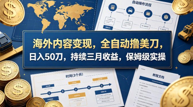 海外内容变现，全自动撸美刀，日入50刀，持续三月收益，保姆级实操【揭秘】-赛德副业库