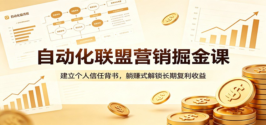 自动化联盟营销掘金课:建立个人信任背书,躺赚式解锁长期复利收益-赛德副业库