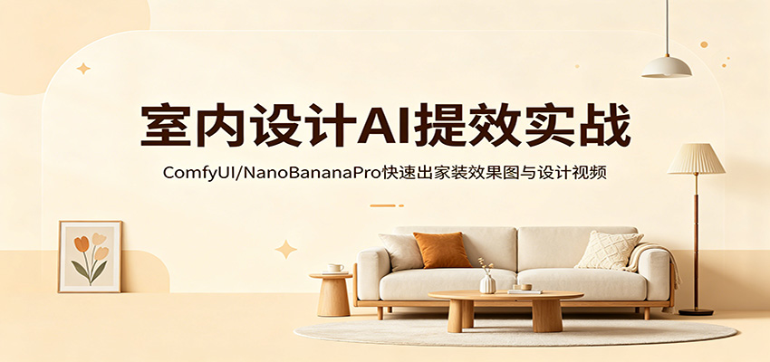 室内设计AI提效实战：ComfyUI/NanoBananaPro快速出家装效果图与设计视频-赛德副业库