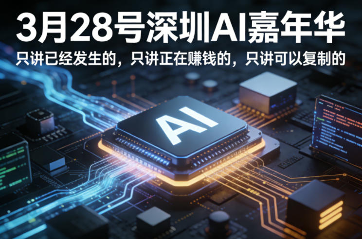 3月28号深圳AI嘉年华,只讲已经发生的,只讲正在賺钱的,只讲可以复制的-赛德副业库