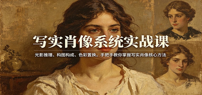 写实肖像系统实战课：光影推理、构图构成、色彩置换，手把手教你掌握写实肖像核心方法-赛德副业库