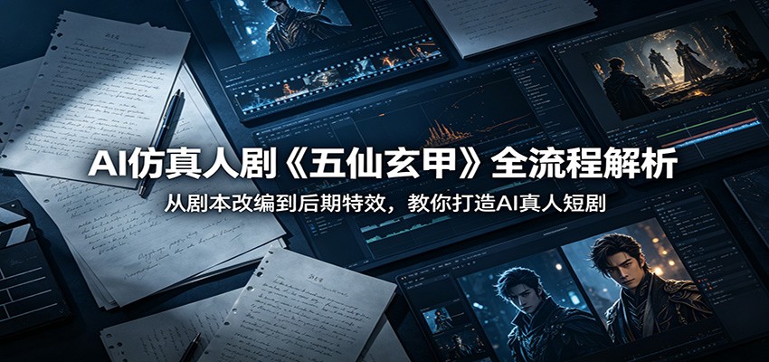 AI仿真人剧《五仙玄甲》全流程解析：从剧本改编到后期特效，教你打造AI真人短剧-赛德副业库