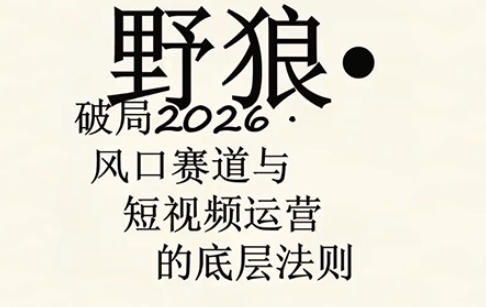 野狼团队·多平台实操运营课，覆盖AI口播、服装、好物、漫剪等热门玩法（更新4月）-赛德副业库