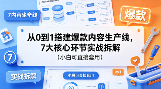 从0到1搭建爆款内容生产线,7大核心环节实战拆解(小白可直接套用)-赛德副业库