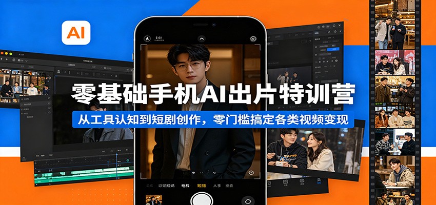 零基础手机AI出片特训营:从工具认知到短剧创作,零门槛搞定各类视频变现-赛德副业库