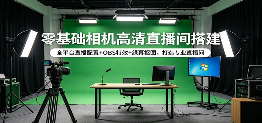 零基础相机高清直播间搭建：全平台直播配置+OBS特效+绿幕抠图，打造专业直播间-赛德副业库