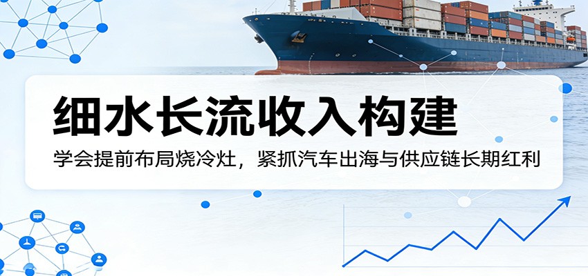 付费文章:细水长流收入构建,学会提前布局烧冷灶,紧抓汽车出海与供应链长期红利-赛德副业库