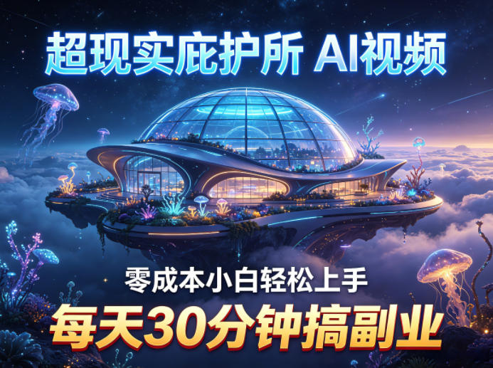 超现实庇护所AI视频项目拆解,零成本小白轻松上手,每天30分钟搞副业-赛德副业库