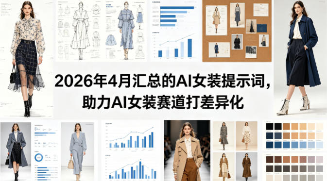 2026年4月汇总的AI女装提示词,助力AI女装赛道打差异化-赛德副业库